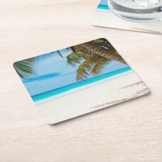Tropical Paradise Beach Rechteckiger Pappuntersetzer (angewinkelt)