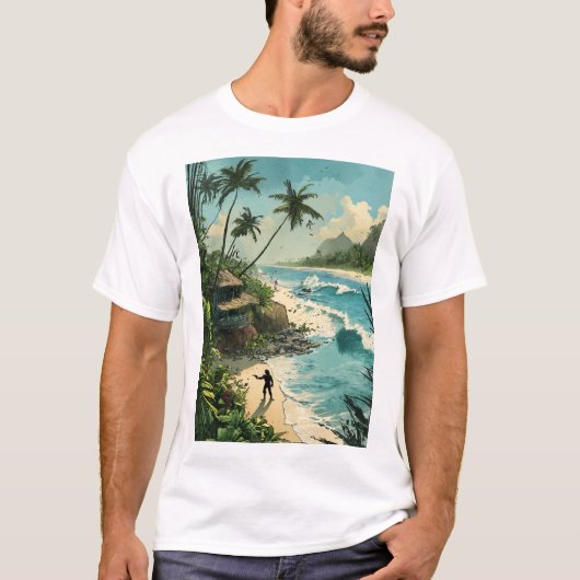 Tropical Paradise Beach Scene T - Shirt (Vorderseite)