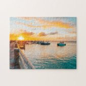 Tropical Paradise Beach Sunset Scene Puzzle (Horizontal)