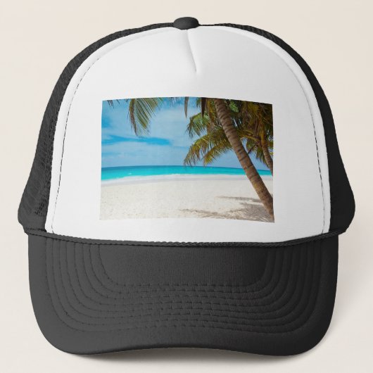 Tropical Paradise Beach Truckerkappe (Vorderseite)
