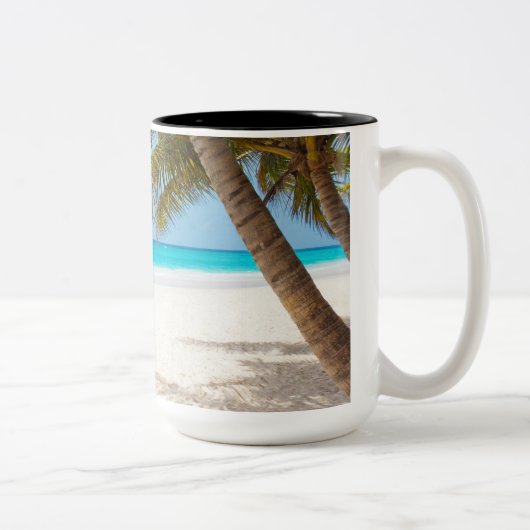 Tropical Paradise Beach Zweifarbige Tasse (Rechts)