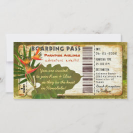 Tropical Paradise Boarding Pass Invitation