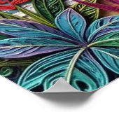 Tropical Paradise | Coastal Beach Scene Impasto Poster (Ecke)