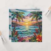 Tropical Paradise | Coastal Blank Karte (Vorderseite/Rückseite Beispiel)