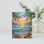 Tropical Paradise | Coastal Keeping in Touch Postkarte (Stehend Vorderseite)