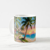 Tropical Paradise Coastal Seaside Cottage Ocean  Kaffeetasse (Vorderseite Links)