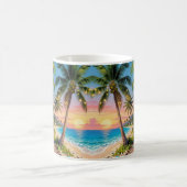Tropical Paradise Coastal Seaside Cottage Ocean  Kaffeetasse (Mittel)