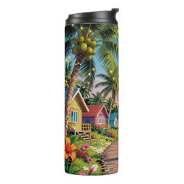 Tropical Paradise Coastal Seaside Cottage Ocean  Thermosbecher