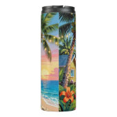 Tropical Paradise Coastal Seaside Cottage Ocean Thermosbecher (Rückseite)