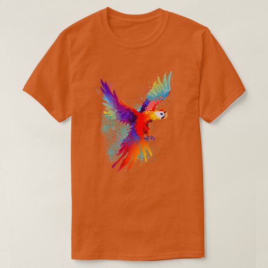Tropical Paradise Colourful Scarlet Macaws Parrot  T-Shirt (Design vorne)