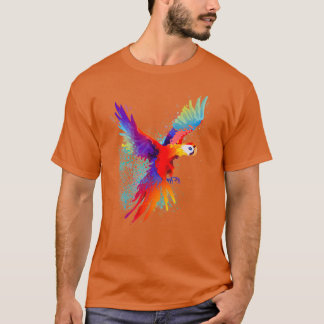Tropical Paradise Colourful Scarlet Macaws Parrot  T-Shirt