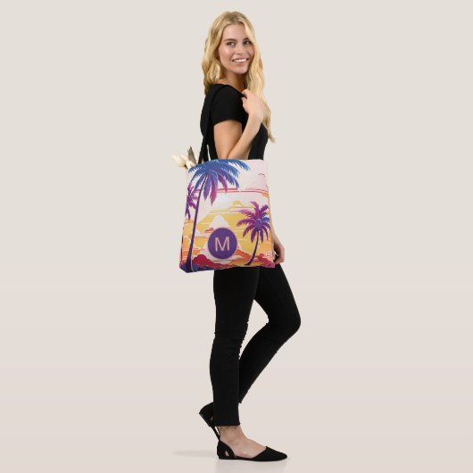 Tropical Paradise Cool Digital Art Monogram Tasche (Am Model)