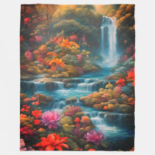 "Tropical Paradise Falls" Fleecedecke