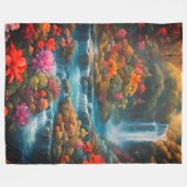 "Tropical Paradise Falls" Fleecedecke (Vorderseite (Horizontal))