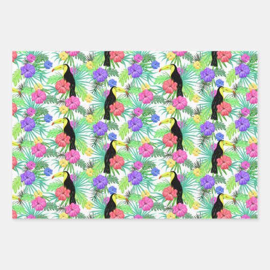 Tropical Paradise Foliage Exotic Toucan Bird Geschenkpapier Set (Vorderseite 2)