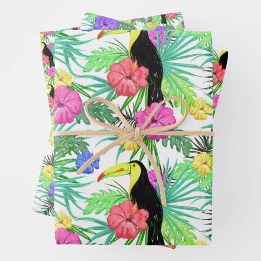 Tropical Paradise Foliage Exotic Toucan Bird Geschenkpapier Set (Beispiel)
