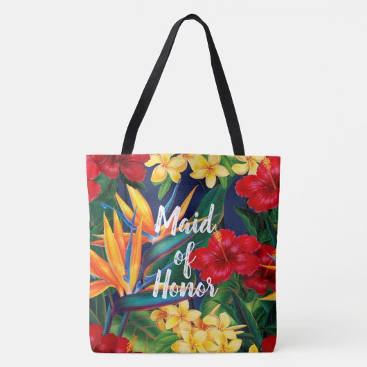 Tropical Paradise Hawaiian Customizable Beach Bag Tasche (Vorderseite)