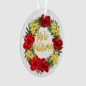 Tropical Paradise Hawaiian Holiday Wreath Ornament (Vorderseite)
