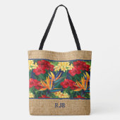 Tropical Paradise Hawaiian Monogram Beach Bag Tasche (Rückseite)