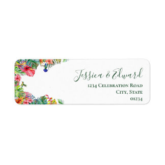 Tropical Paradise Hibiskus Hawaiian Address Label