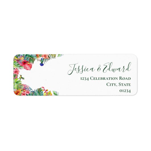 Tropical Paradise Hibiskus Hawaiian Address Label (Vorne)