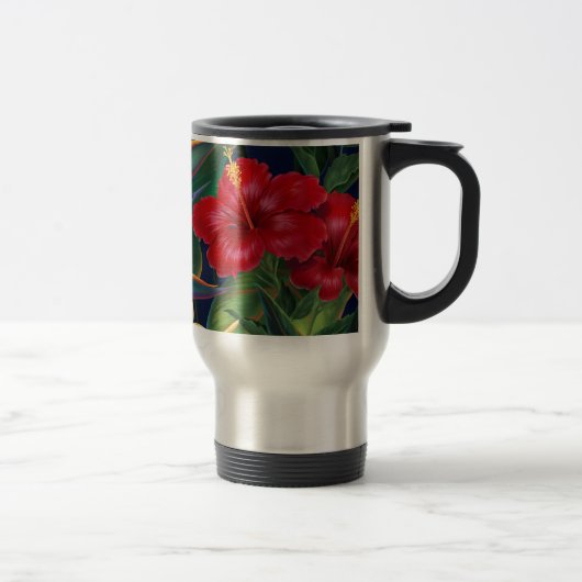 Tropical Paradise Hibiskus Travel Mug Reisebecher (Rechts)