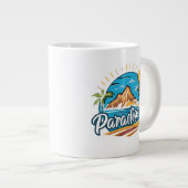 Tropical Paradise Island Logo Art Jumbo-Tasse (Vorderseite Rechts)