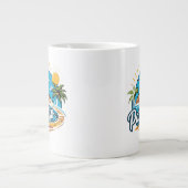 Tropical Paradise Island Logo Art Jumbo-Tasse (Vorderseite)