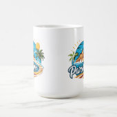 Tropical Paradise Island Logo Art Kaffeetasse (Mittel)