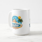 Tropical Paradise Island Logo Art Kaffeetasse (Vorderseite Links)