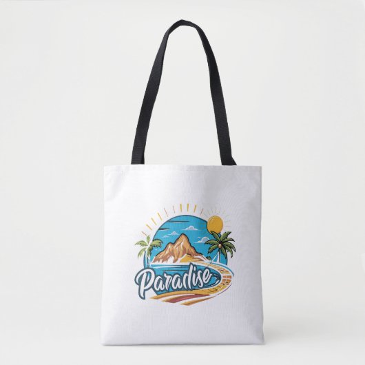 Tropical Paradise Island Logo Art Tasche (Vorderseite)