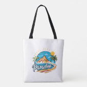Tropical Paradise Island Logo Art Tasche (Rückseite)