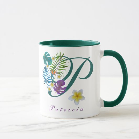 Tropical Paradise Monogram Name Patricia Tasse (Rechts)