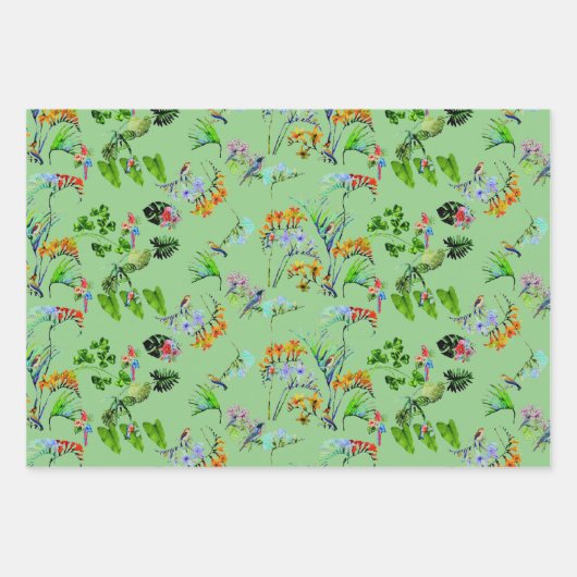 Tropical Paradise Mustertrio Geschenkpapier Set (Vorderseite 3)