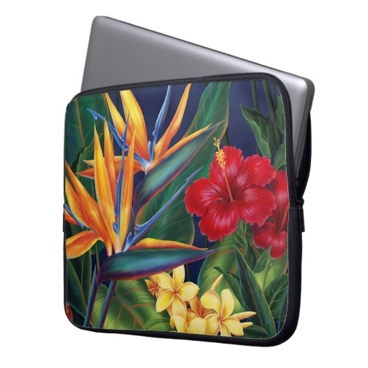Tropical Paradise Neoprene Wetsuit Laptopschutzhülle (Vorderseite Links)