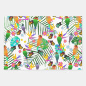 Tropical Paradise Palm Green Blätter Floral Birds (Vorderseite 2)