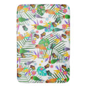 Tropical Paradise Palm Green Blätter Floral Birds Badematte (Vorderseite Vertikal)