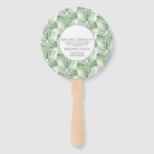 Tropical Paradise Palm Tree Beach Hochzeit Fächer (Rückseite)