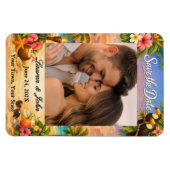 Tropical Paradise Photo Save Date Wedding Magnet (Horizontal)