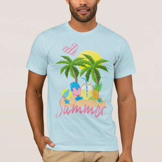 Tropical Paradise Summer Liebe Beach T - Shirt (Vorderseite)