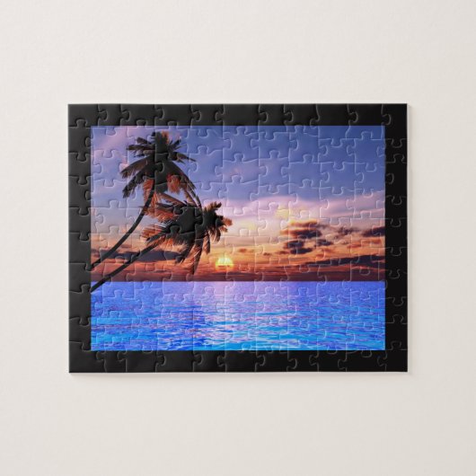 Tropical Paradise Sunset Puzzle (Horizontal)