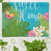 Tropical Paradise Sweet Zuhause Aquamarin Geschirrtuch (Gefaltet)