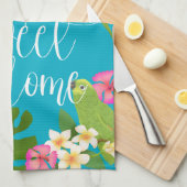 Tropical Paradise Sweet Zuhause Aquamarin Geschirrtuch (Viertel Falte)