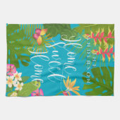 Tropical Paradise Sweet Zuhause Aquamarin Geschirrtuch (Horizontal)