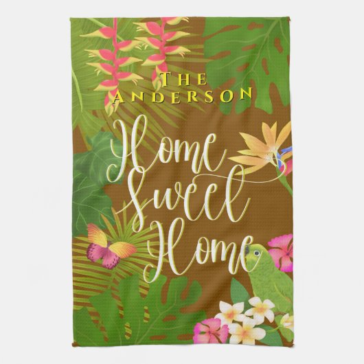 Tropical Paradise Sweet Zuhause Brown Geschirrtuch (Vertikal)