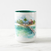 Tropical Paradise Watercolor Tasse Maldives Editio (Zentrum)