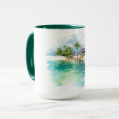 Tropical Paradise Watercolor Tasse Maldives Editio (Vorderseite Links)
