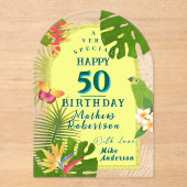 Tropical Paradise Yearly Birthday Card Acryleinladungen (Vorderseite)