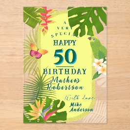 Tropical Paradise Yearly Birthday Card Acryleinladungen