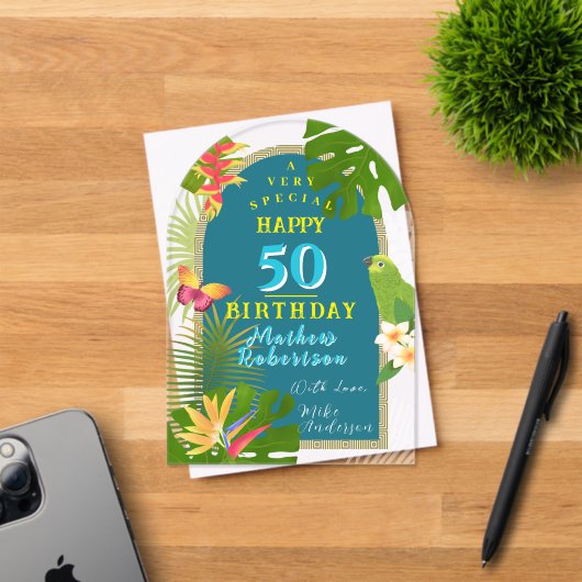 Tropical Paradise Yearly Birthday Card Acryleinladungen (Insitu (Einladungskarte))